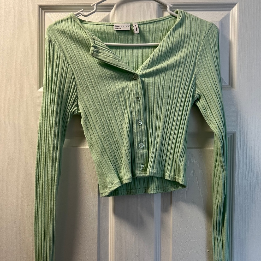 ASOS Design Button Ribbed Sweater Shirt